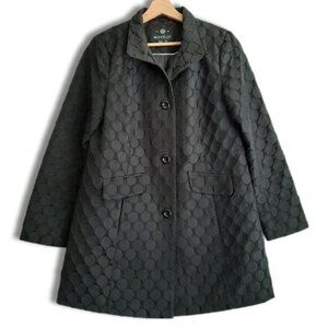 NOVELTI / Textural Tonal Polka Dot Fabric Modern Coat Jacket Sz 8
